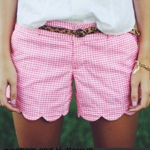 Lilly Pulitzer Pink Gingham Scalloped Shorts